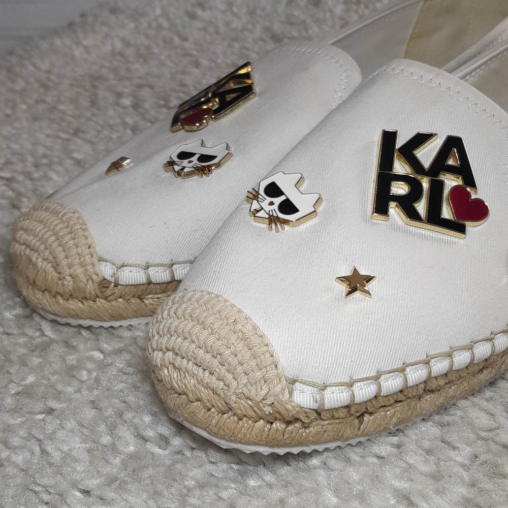 KARL LAGERFELD pin on Slip On Espadrille Size 10 - Picture 9 of 16